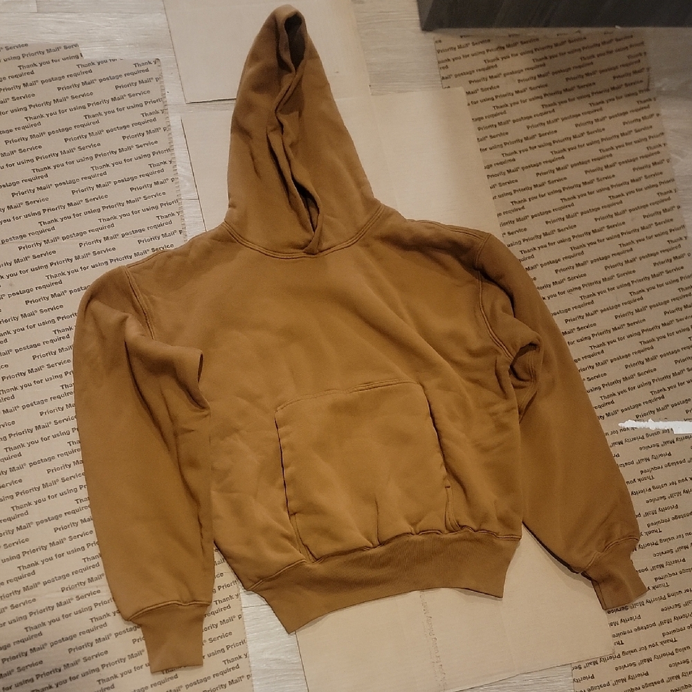 Yeezy Tan Hoodie Unisex Oversized Small Double Layered